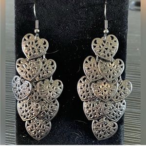 Silver heart earrings
